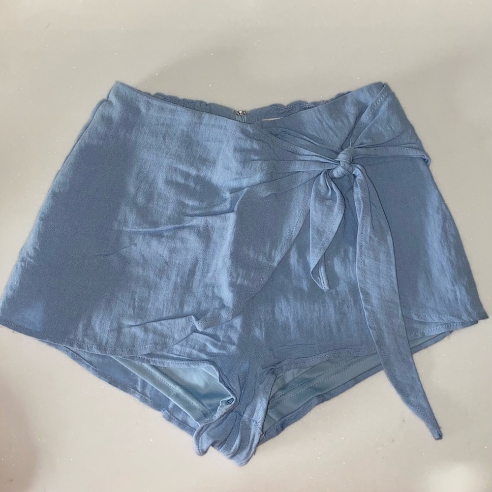 Blue tie skirt/shorts